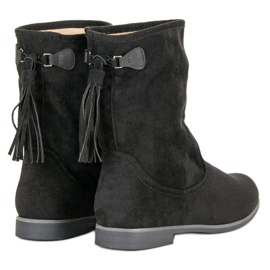 Weide Botines de ante boho negro 9