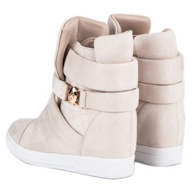 Zapatillas con cuña beige 3