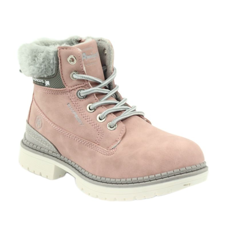 American Club Botas americanas botines botas de invierno 708122 gris rosado 1