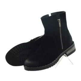 American Club Botines americanos botas de gamuza de invierno negro 4 American Club Botines americanos botas de gamuza de invierno negro 4