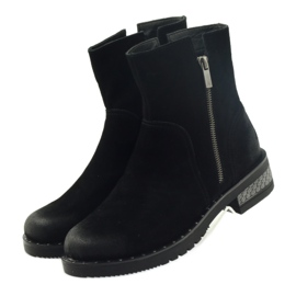 American Club Botines americanos botas de gamuza de invierno negro 3