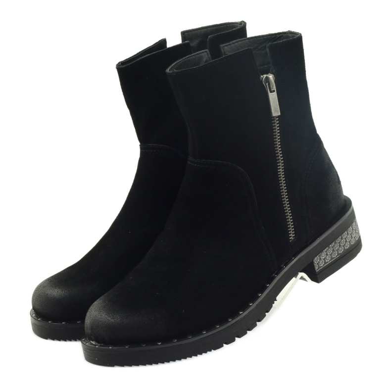 American Club Botines americanos botas de gamuza de invierno negro 3 American Club Botines americanos botas de gamuza de invierno negro 3