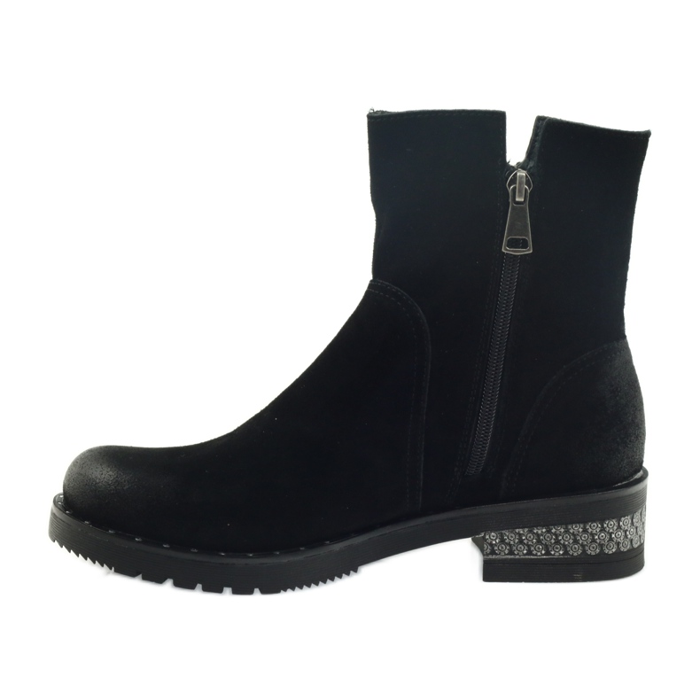 American Club Botines americanos botas de gamuza de invierno negro 2