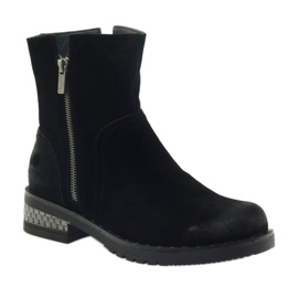 American Club Botines americanos botas de gamuza de invierno negro 1
