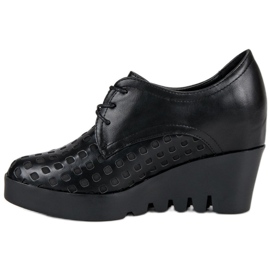 J. Star Zapatos calados en una cuña negro 1