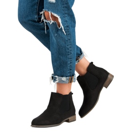 Queentina Botines Chelsea casuales negro 4