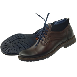 Botines de hombre marrones Nikopol 686 con cremallera marrón 4