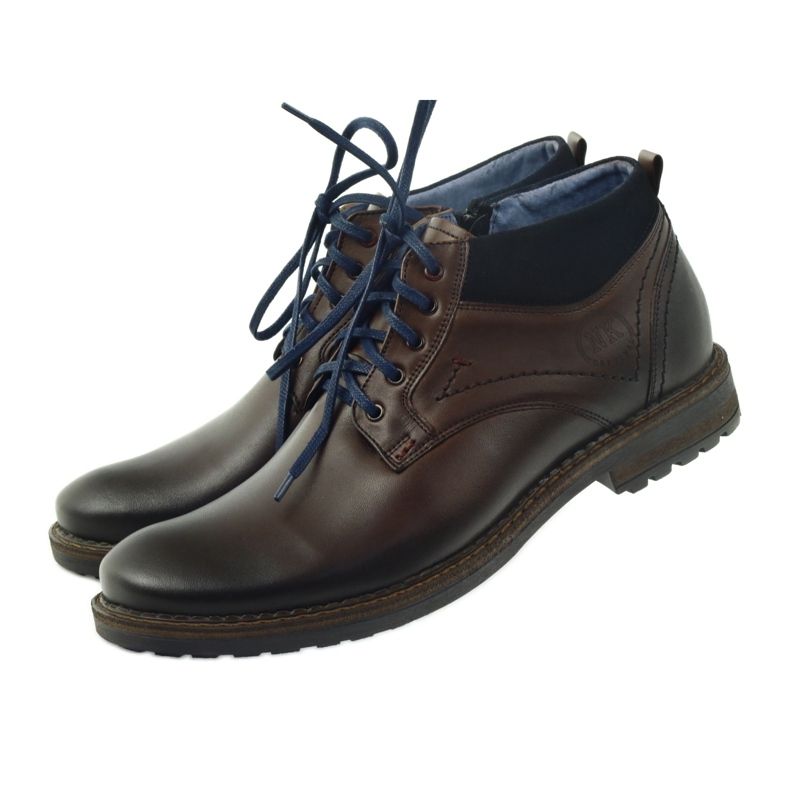 Botines de hombre marrones Nikopol 686 con cremallera marrón 3