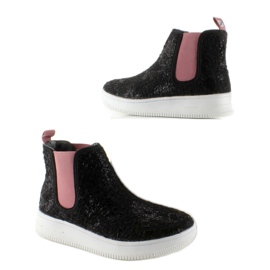 Botines Chelsea para niños suela deportiva negro 4