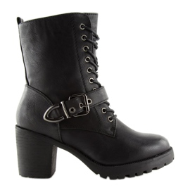 Botas negras de tacón S167 negro 5