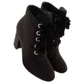 Botas negras con cordones y tacones altos ZH781 negro 2