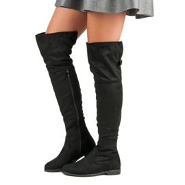 SDS Botas de gamuza hasta el muslo negro 3