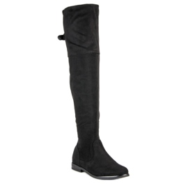 SDS Botas de gamuza hasta el muslo negro 1