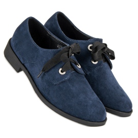 Bestelle Zapatos de ante azul marino 4