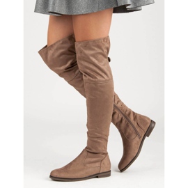 SDS Botas de gamuza hasta el muslo marrón 1