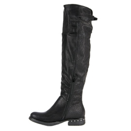 SDS Botas negras en tacones planos negro 3