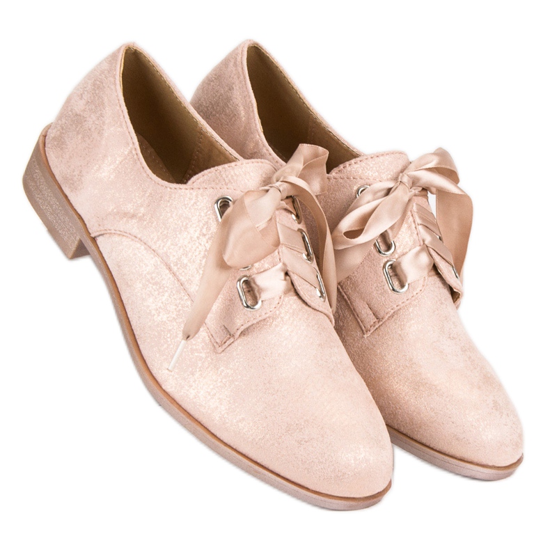 Juliet Zapatos brogues atados rosa 1