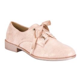 Juliet Zapatos brogues atados rosado 2