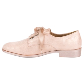 Juliet Zapatos brogues atados rosado 3