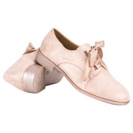 Juliet Zapatos brogues atados rosado 4
