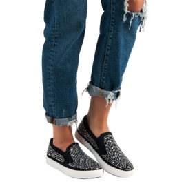 J. Star Zapatillas slipons negras negro 5