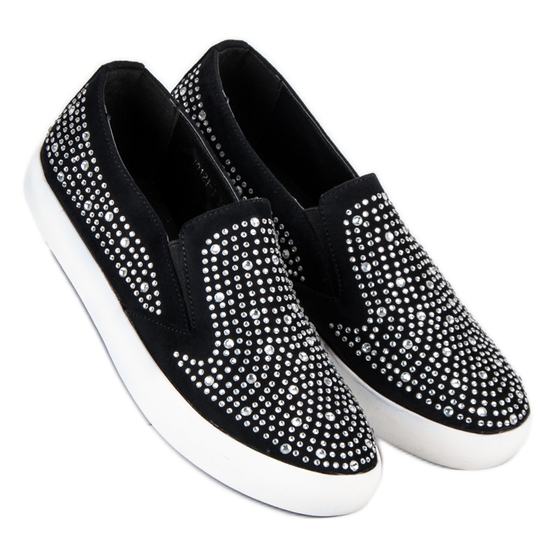 J. Star Zapatillas slipons negras negro 2