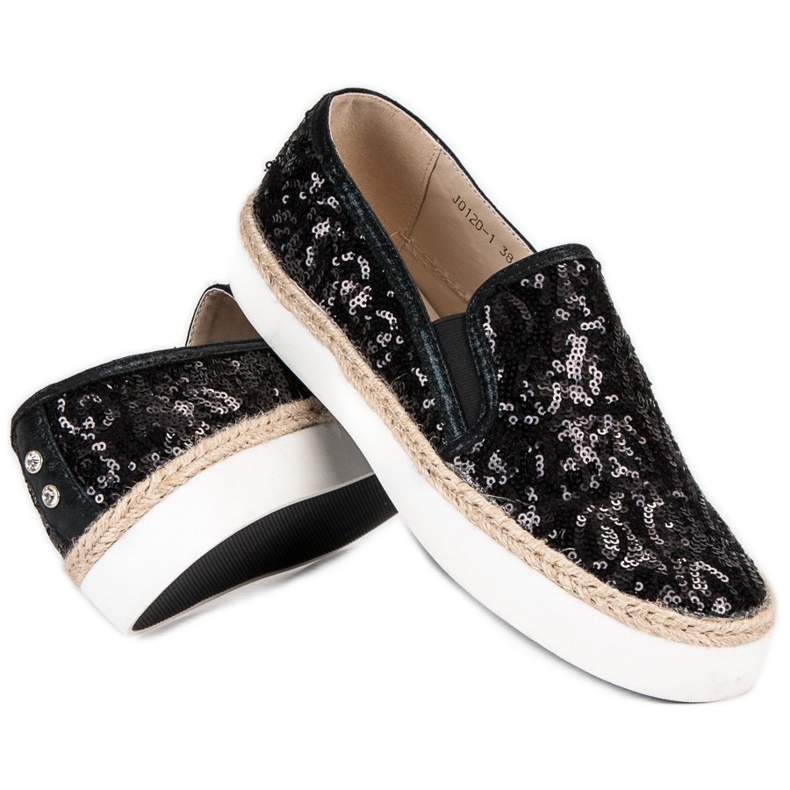 J. Star Zapatillas de mujer de moda negro 1