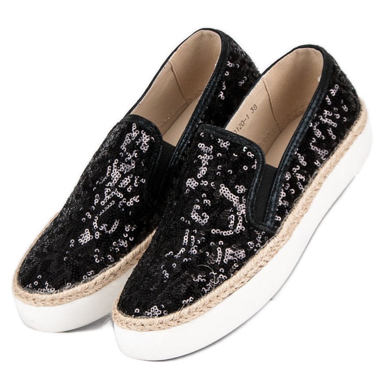 J. Star Zapatillas de mujer de moda negro 2