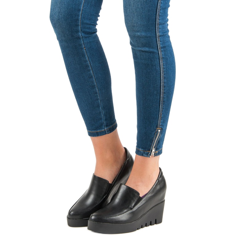 J. Star Zapatos de cuña elegantes negro 1