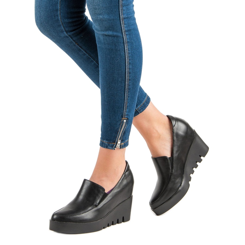 J. Star Zapatos de cuña elegantes negro 2