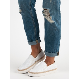 J. Star Zapatillas de mujer de moda blanco 4
