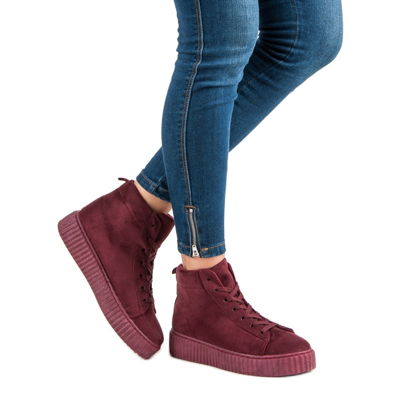 Wilady Zapatillas sobre el tobillo rojo 1