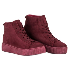 Wilady Zapatillas sobre el tobillo rojo 2