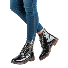 Lucky Shoes Trabajadores barnizados negro 5