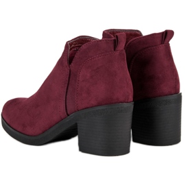 Ideal Shoes Botas de tacon alto rojo 2