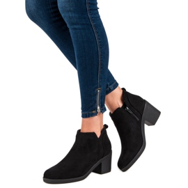Ideal Shoes Botas de tacon alto negro 5
