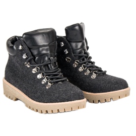Bestelle Tramperos de fieltro de moda negro 5