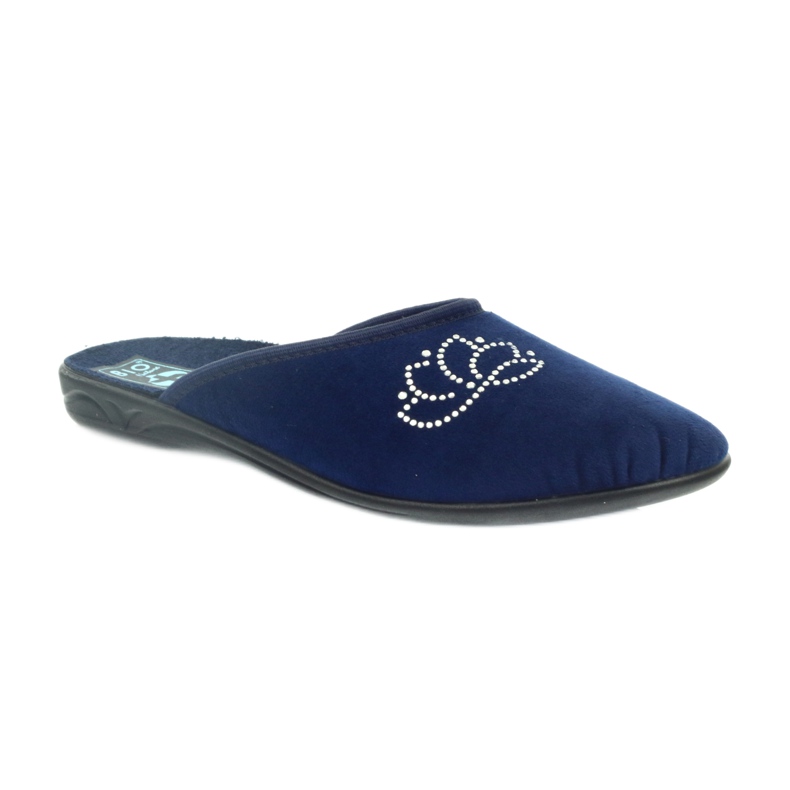 Pantuflas terciopelo lentejuelas Adanex azul marino 1
