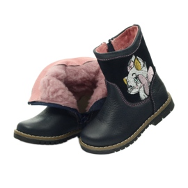 Ren But Botas de cuero para niños con Kitty Ren pero 1525 azul marino 4
