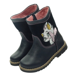 Ren But Botas de cuero para niños con Kitty Ren pero 1525 azul marino 3