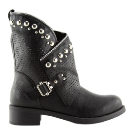 Botas negras con parte superior calada 7166-PA negro 7