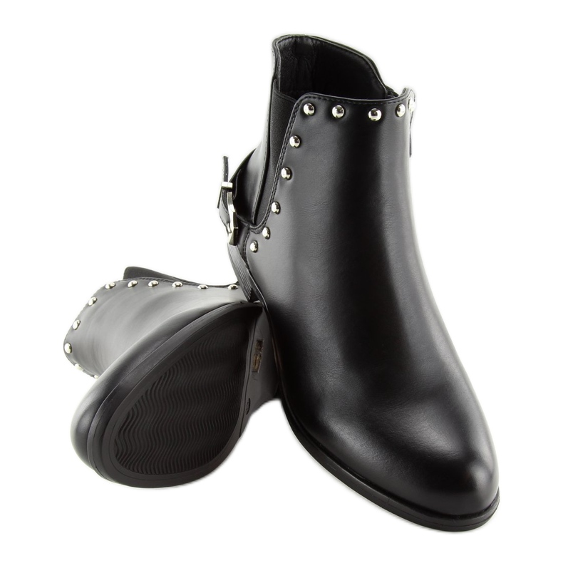 Botines Chelsea negros con tachuelas negro BM166 Negro 1 Botines Chelsea negros con tachuelas negro BM166 Negro 1