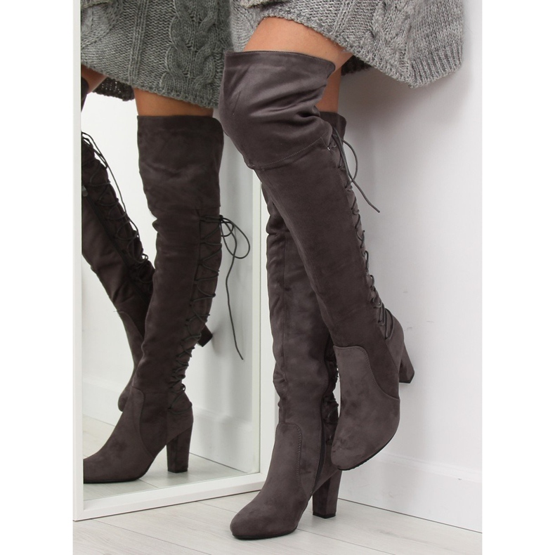 Gris Botas altas tacones B34H-HB Gris 2