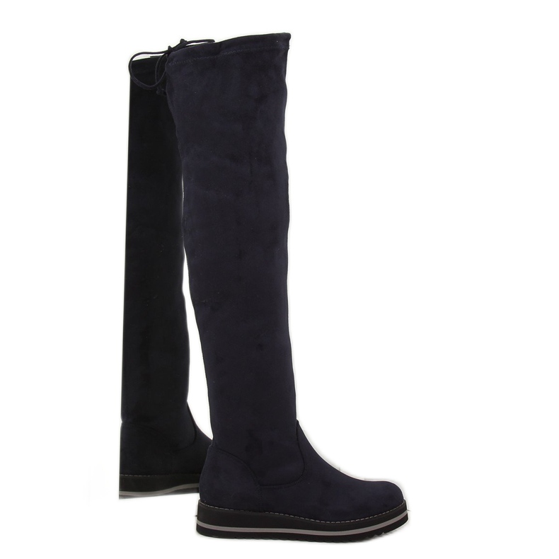 Botas de muslo azul marino para mujer 512-PG blue 1