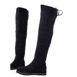 Botas de muslo azul marino para mujer 512-PG blue 2