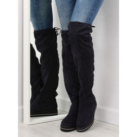 Botas de muslo azul marino para mujer 512-PG blue 3