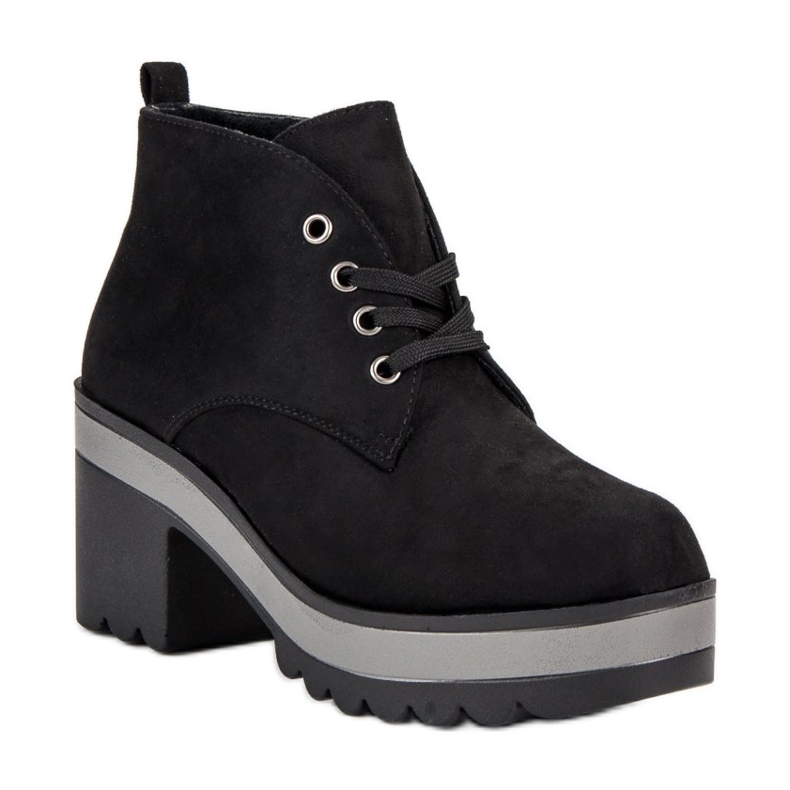 Botas ligeras de tacón alto negro 1