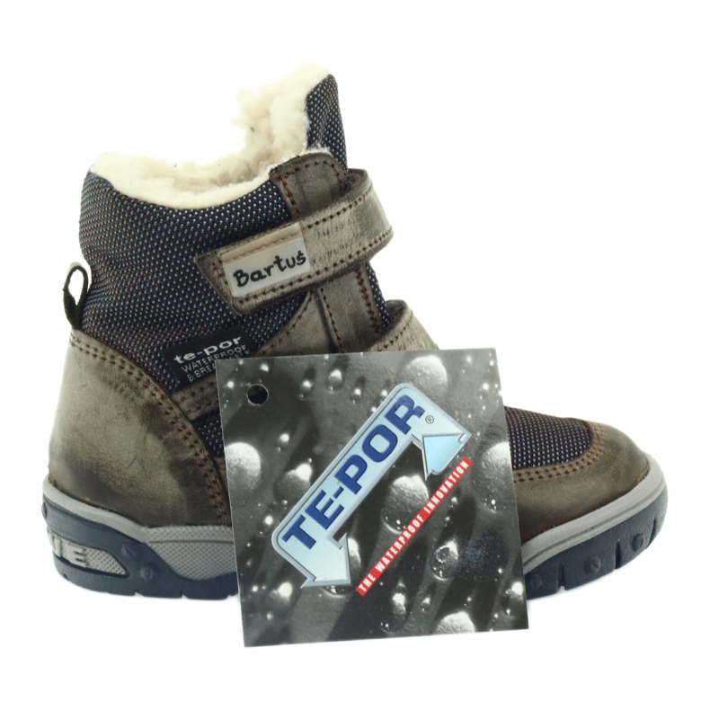 Botas de cuero con botas de membrana Bartuś beige azul marino 5