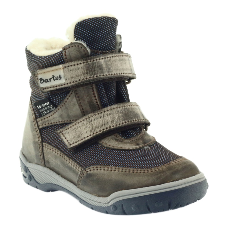 Botas de cuero con botas de membrana Bartuś beige azul marino 1 Botas de cuero con botas de membrana Bartuś beige azul marino 1