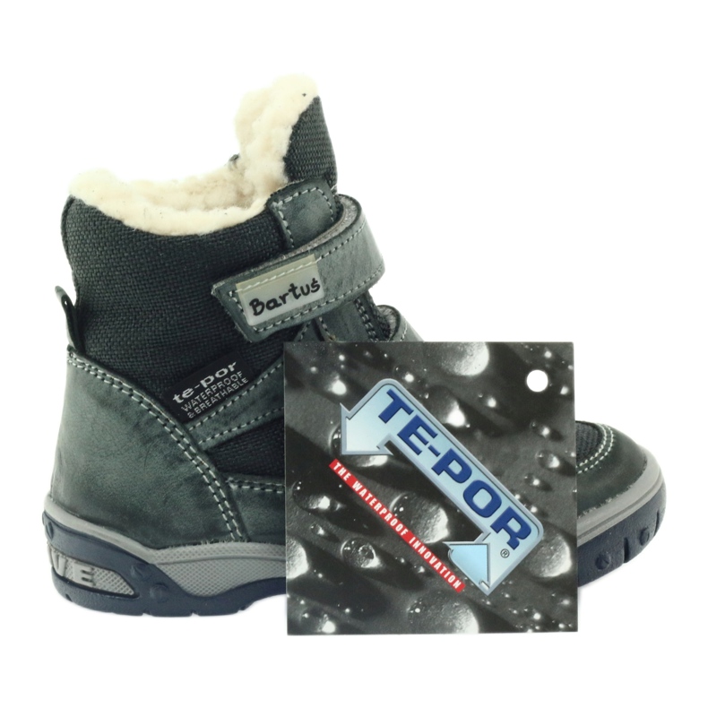 Botas de cuero con botas de membrana Bartuś gris 5